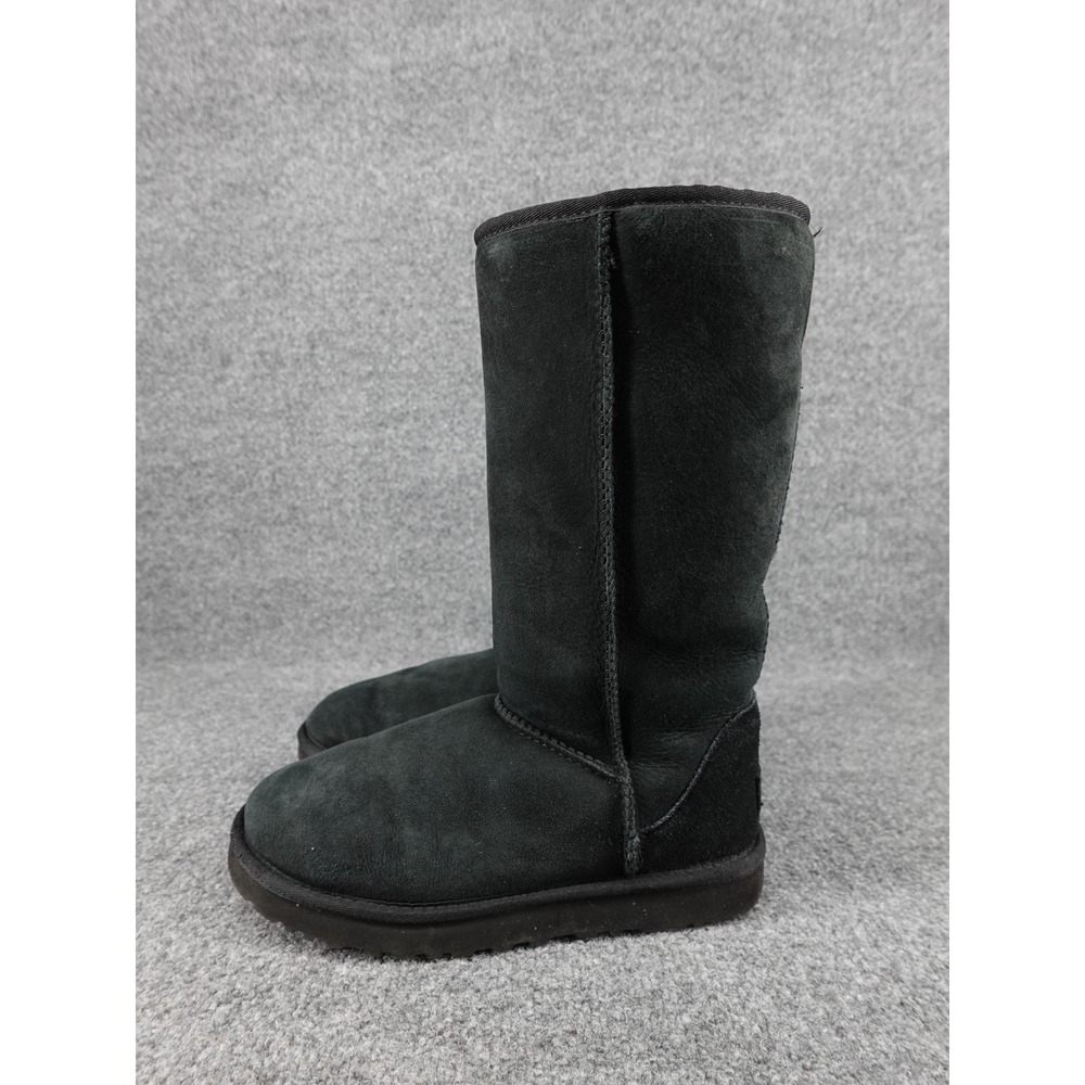 UGG Classic Tall II Boots Womens 9 Black Sheepskin Suede 1016224